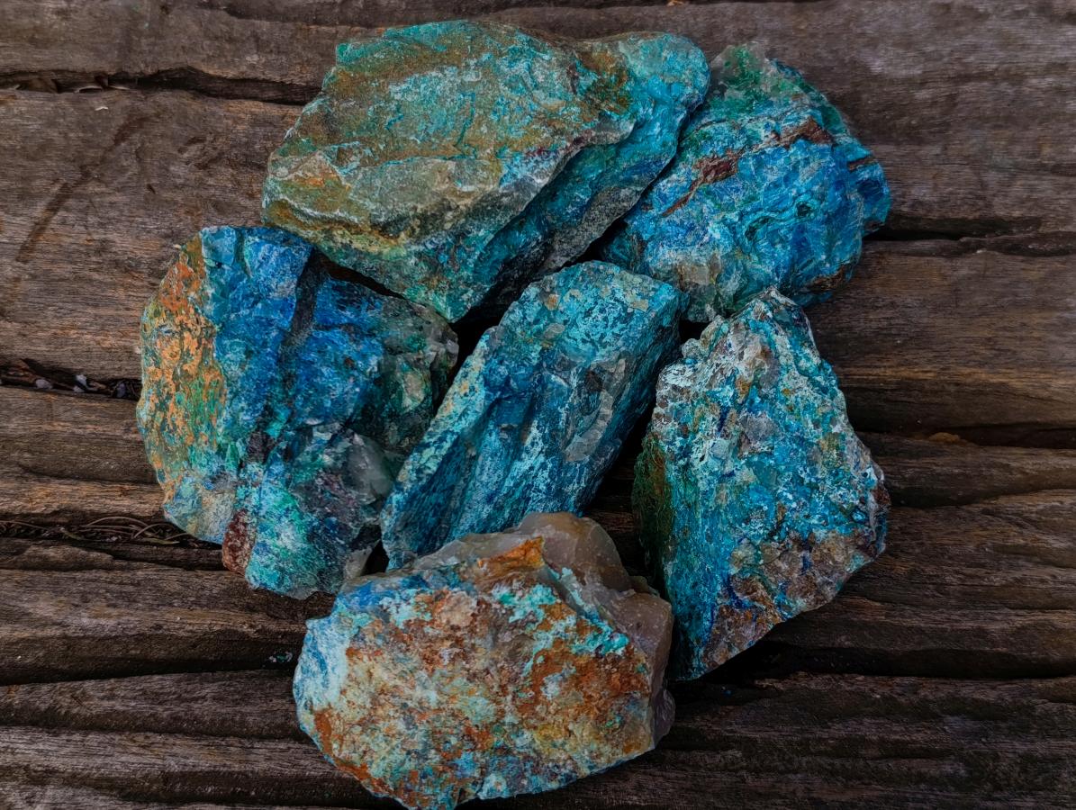 Natural Cobbed Shattuckite Specimens x 24 From Kaokoveld, Namibia - Toprock Gemstones and Minerals 