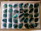 Polished One Side Mtorolite Chrysoprase Slices x 35 From Mutorashanga, Zimbabwe