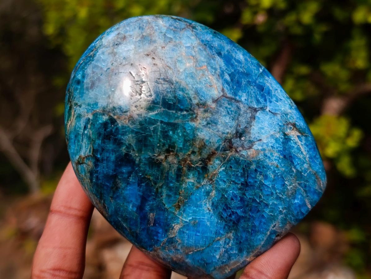 Polished Blue Apatite Standing Display Pieces x 3 From Betroka, Madagascar - Toprock Gemstones and Minerals 