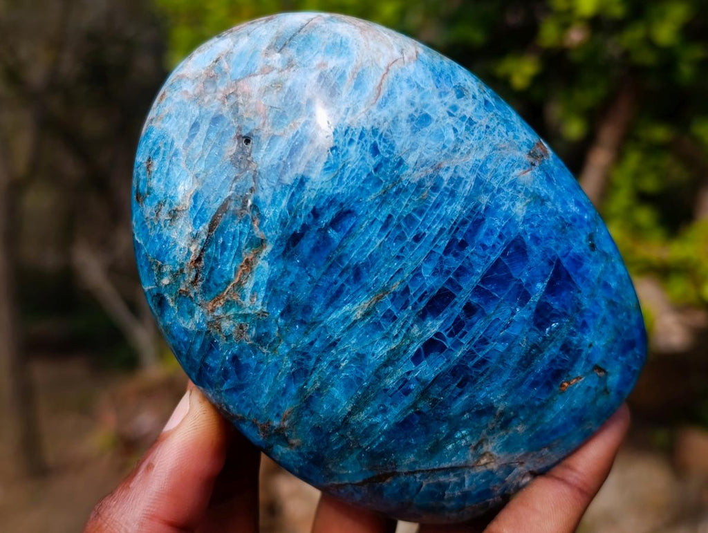 Polished Blue Apatite Standing Display Pieces x 3 From Betroka, Madagascar - Toprock Gemstones and Minerals 