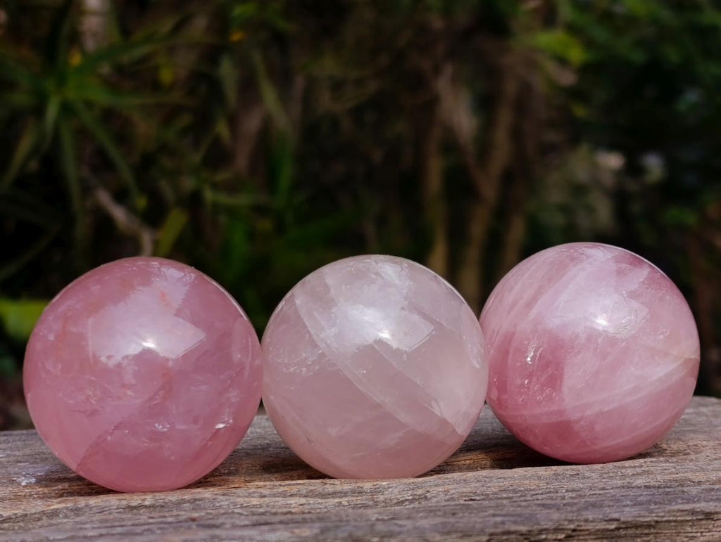 Polished Gemmy Star Rose Quartz Spheres x 12 From Madagascar - Toprock Gemstones and Minerals 