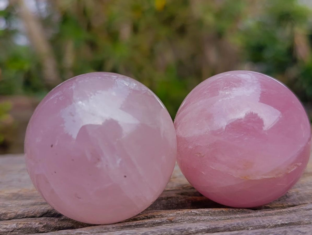 Polished Gemmy Star Rose Quartz Spheres x 12 From Madagascar - Toprock Gemstones and Minerals 
