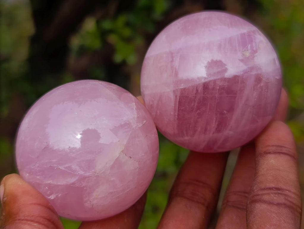 Polished Gemmy Star Rose Quartz Spheres x 12 From Madagascar - Toprock Gemstones and Minerals 
