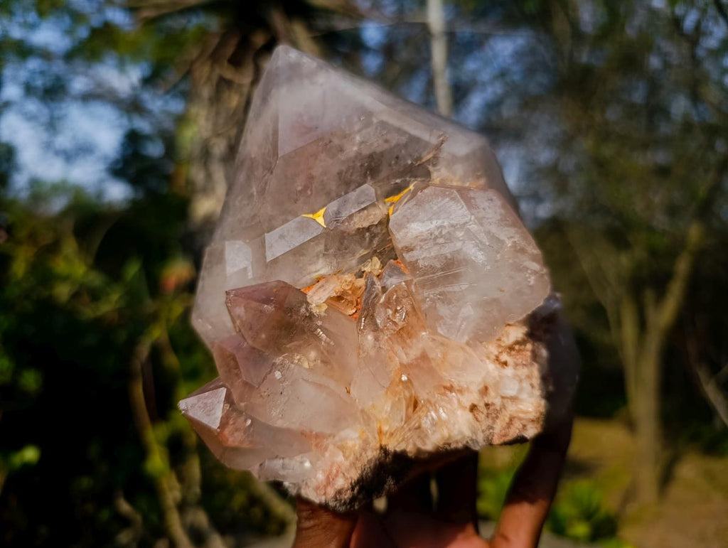 Natural Large Smokey Window Quartz Double Terminated Crystal x 1 From Madagascar - Toprock Gemstones and Minerals 