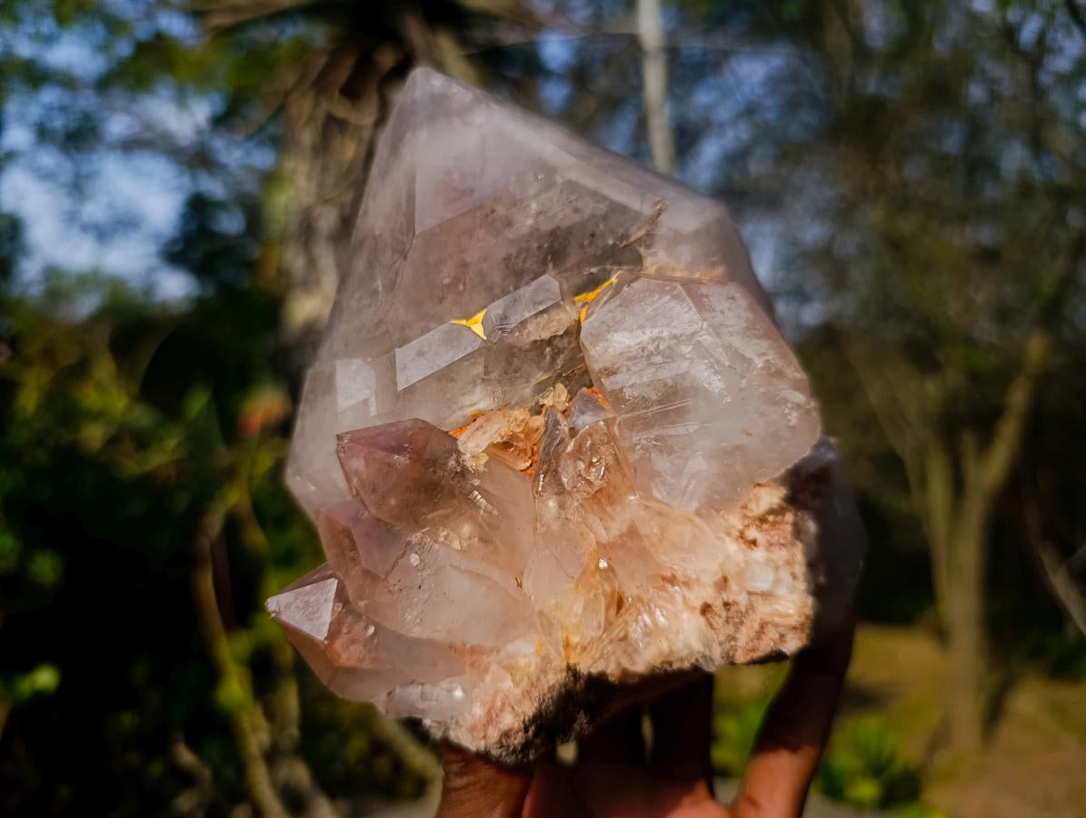 Natural Large Smokey Window Quartz Double Terminated Crystal x 1 From Madagascar - Toprock Gemstones and Minerals 