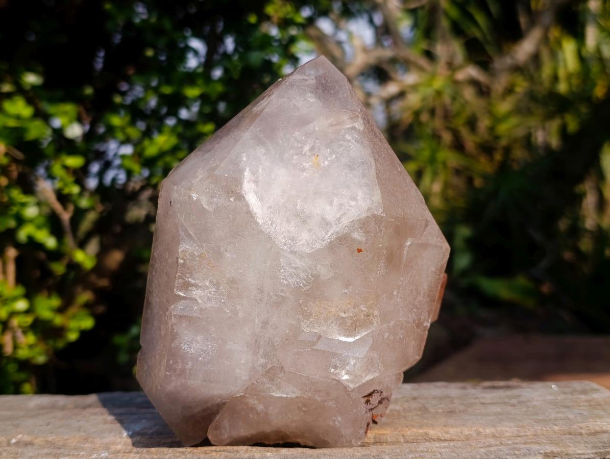 Natural Large Smokey Window Quartz Double Terminated Crystal x 1 From Madagascar - Toprock Gemstones and Minerals 