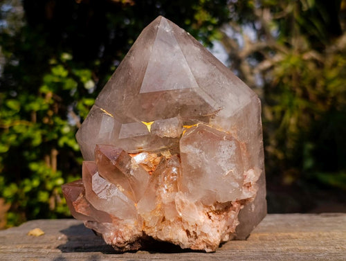 Natural Large Smokey Window Quartz Double Terminated Crystal x 1 From Madagascar - Toprock Gemstones and Minerals 