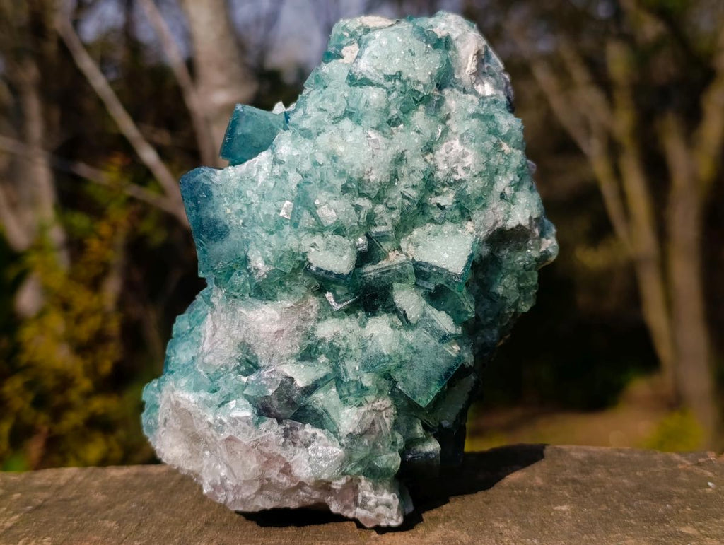 Natural Green Cubic Fluorite Specimens x 3 From Mandrosonoro, Madagascar - Toprock Gemstones and Minerals 