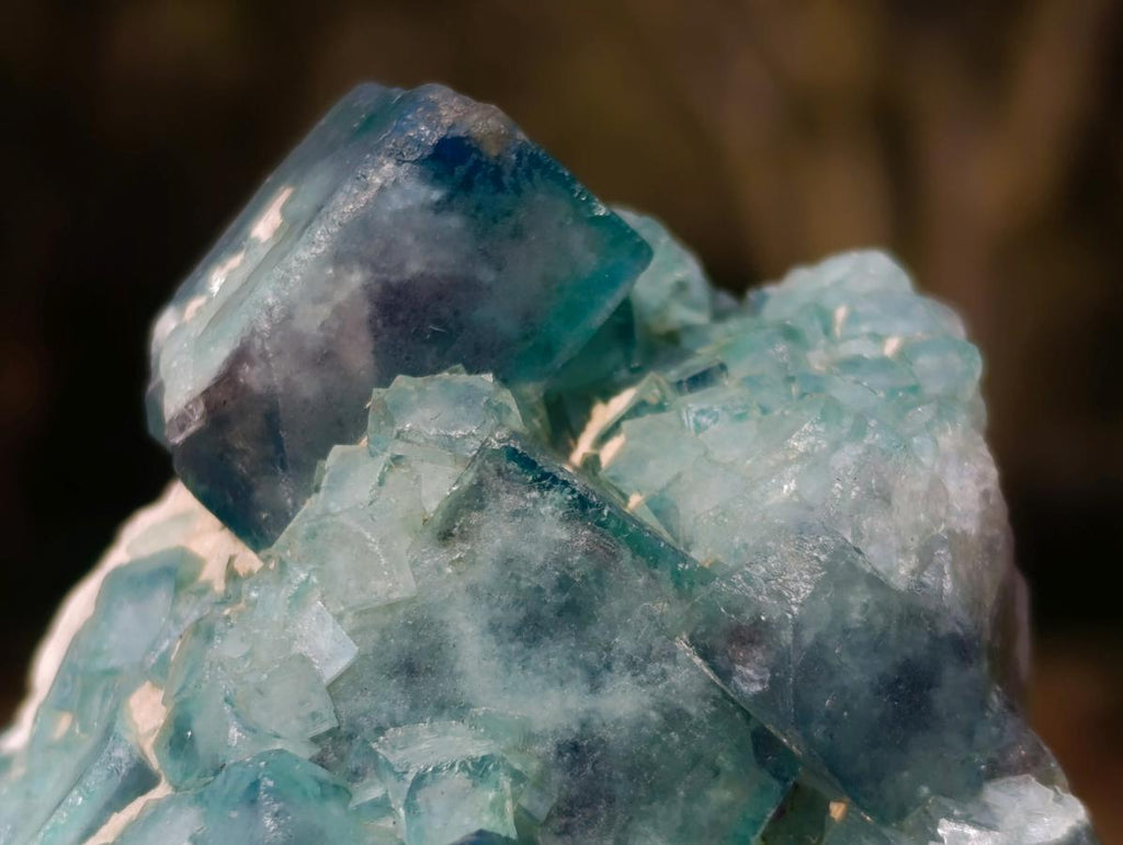 Natural Green Cubic Fluorite Specimens x 3 From Mandrosonoro, Madagascar - Toprock Gemstones and Minerals 