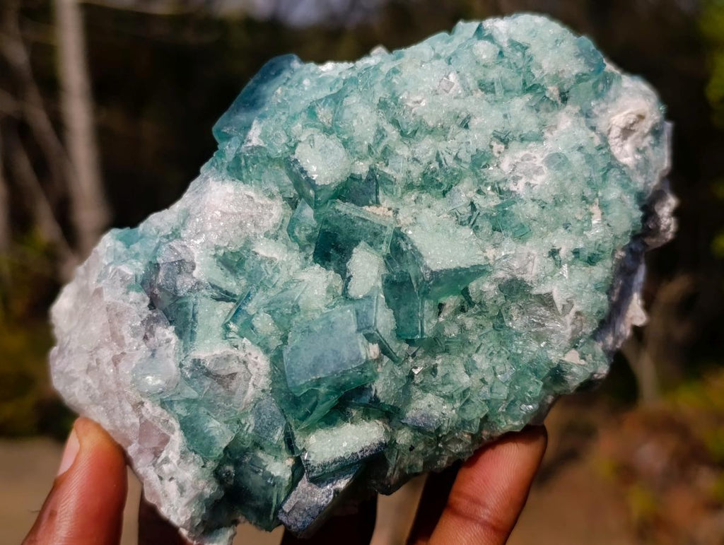 Natural Green Cubic Fluorite Specimens x 3 From Mandrosonoro, Madagascar - Toprock Gemstones and Minerals 
