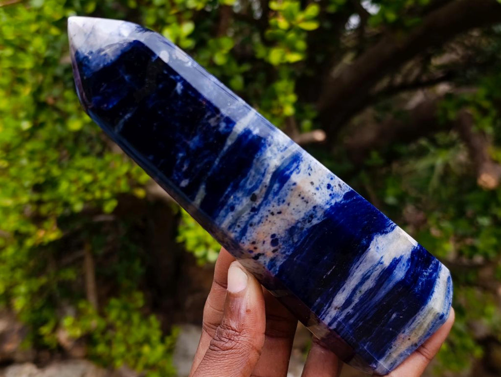 Polished Sodalite Display Crystals x 3 From Kunene River, Namibia - Toprock Gemstones and Minerals 