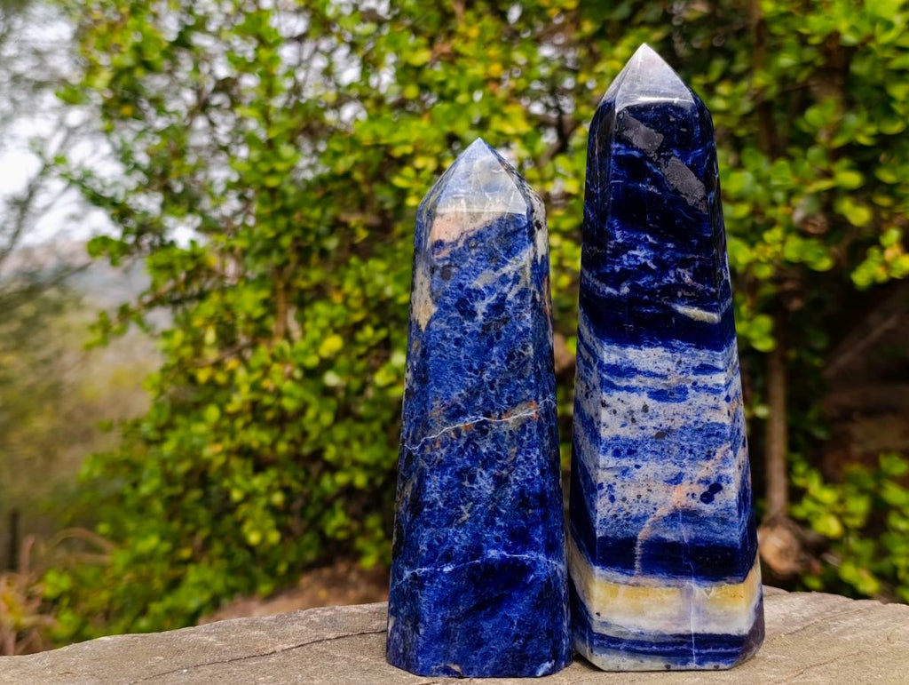 Polished Sodalite Display Crystals x 3 From Kunene River, Namibia - Toprock Gemstones and Minerals 