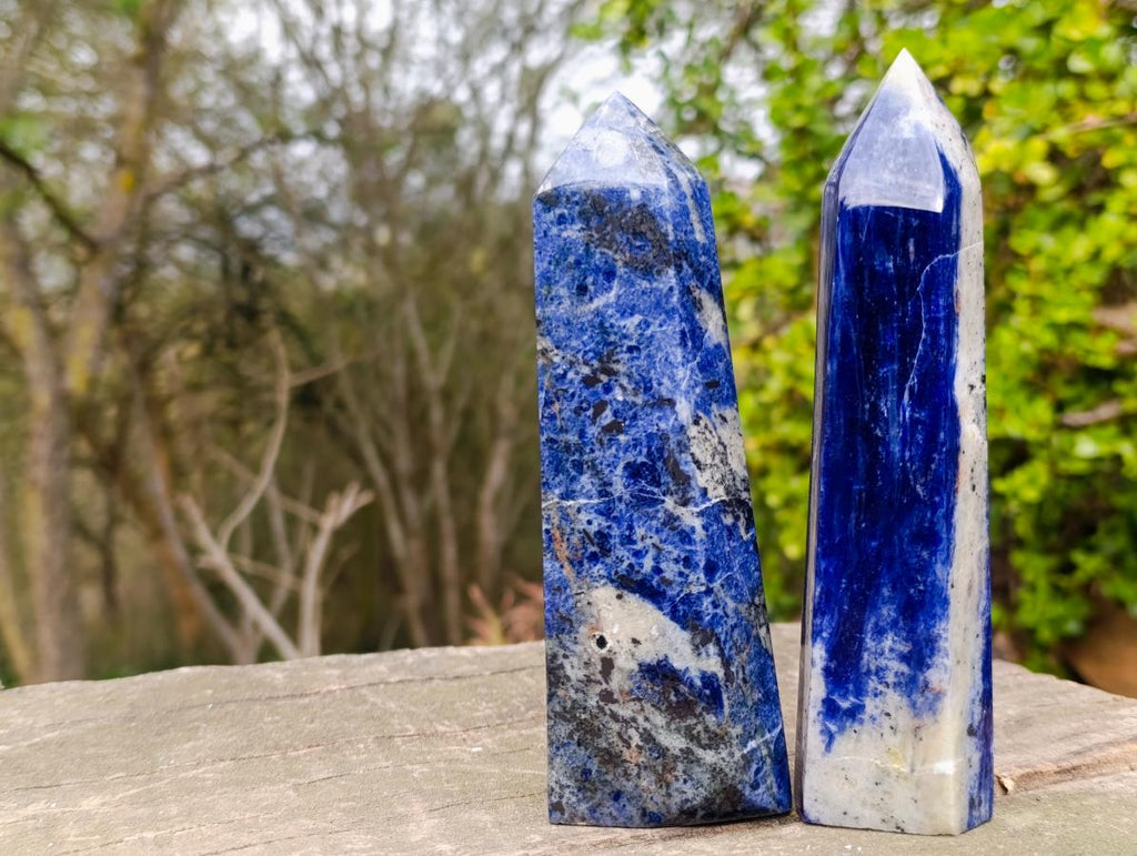 Polished Sodalite Display Crystals x 3 From Kunene River, Namibia - Toprock Gemstones and Minerals 