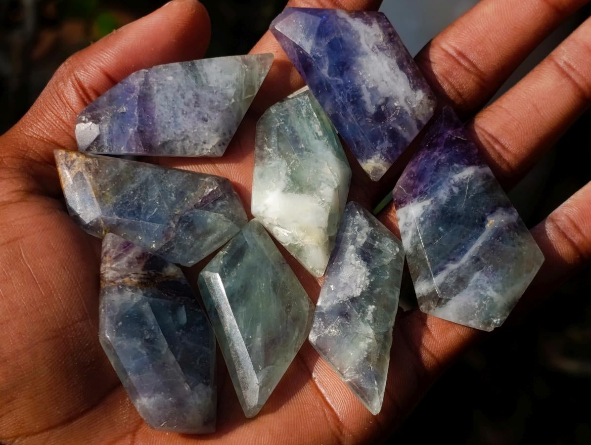 Polished Watermelon Fluorite Pendant Free Forms x 35 From Uis, Namibia - Toprock Gemstones and Minerals 