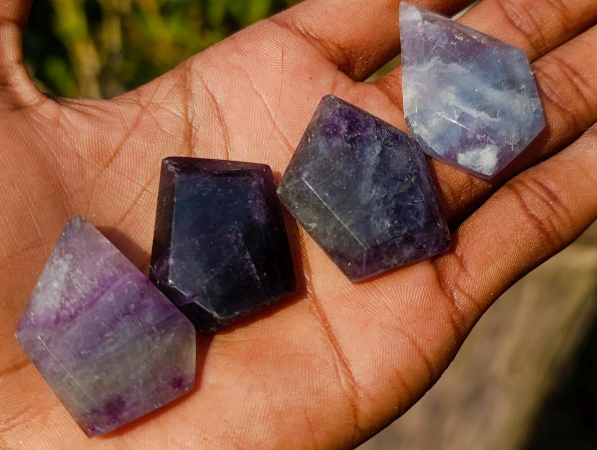 Polished Watermelon Fluorite Pendant Free Forms x 35 From Uis, Namibia - Toprock Gemstones and Minerals 