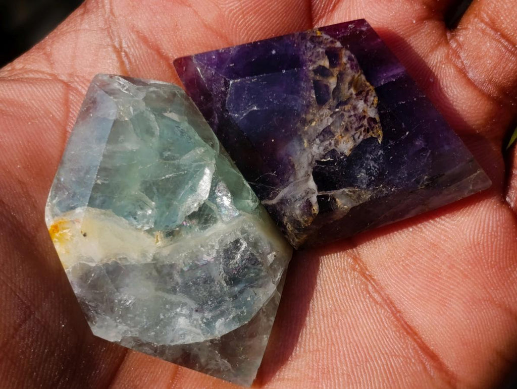 Polished Watermelon Fluorite Pendant Free Forms x 35 From Uis, Namibia - Toprock Gemstones and Minerals 
