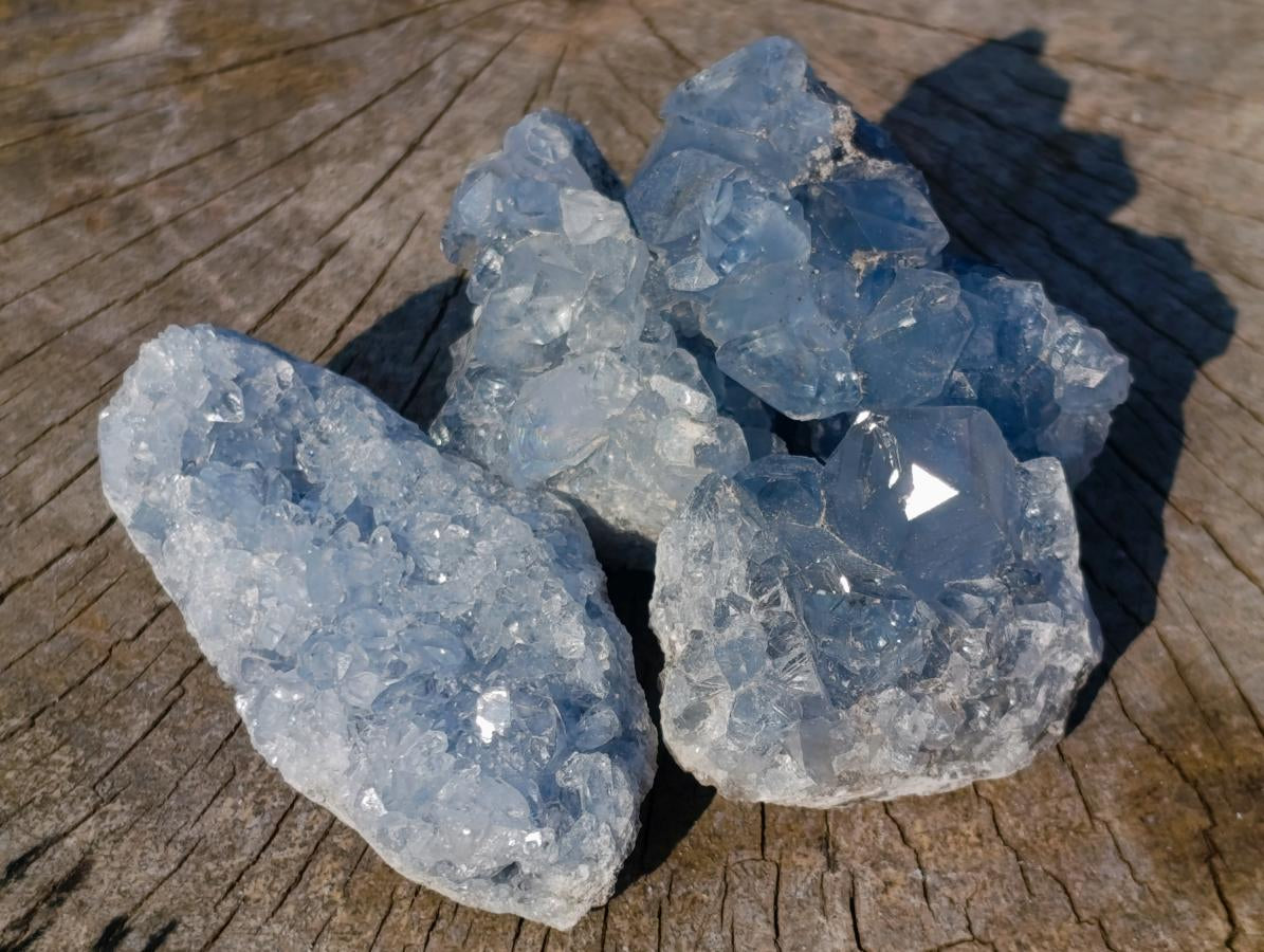Natural Blue Celestite Specimens x 22 From Sakoany, Madagascar - Toprock Gemstones and Minerals 