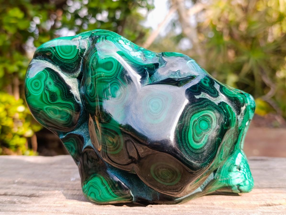 Polished Large Flower Banded Malachite Free Form x 1 From Congo - Toprock Gemstones and Minerals 