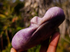 Hand Made Purple Lepidolite Cat Head Carvings x 4 From Zimbabwe - Toprock Gemstones and Minerals 