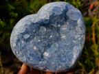 Polished Large Blue Celestite Heart x 1  From Sakoany, Madagascar - Toprock Gemstones and Minerals 