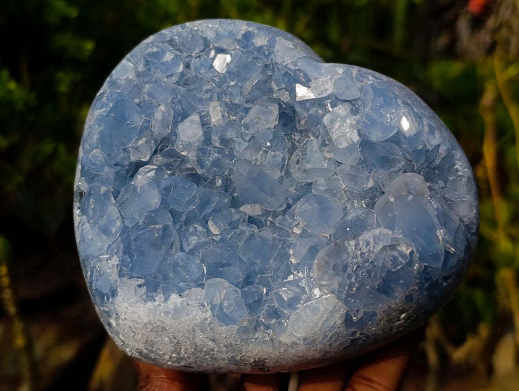 Polished Large Blue Celestite Heart x 1  From Sakoany, Madagascar - Toprock Gemstones and Minerals 