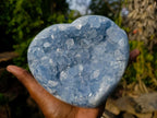 Polished Large Blue Celestite Heart x 1  From Sakoany, Madagascar - Toprock Gemstones and Minerals 