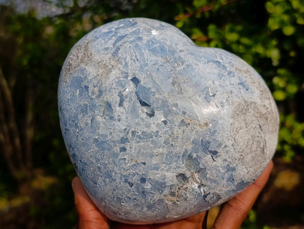 Polished Large Blue Celestite Heart x 1  From Sakoany, Madagascar - Toprock Gemstones and Minerals 