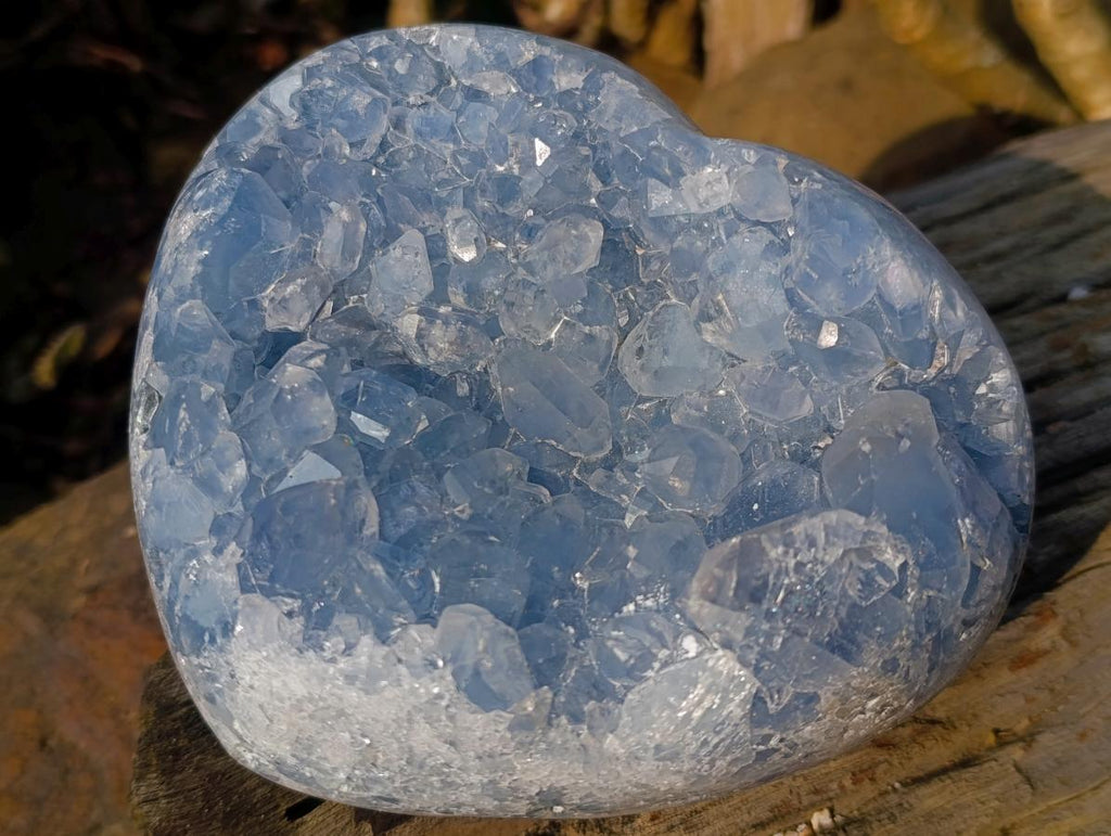Polished Large Blue Celestite Heart x 1  From Sakoany, Madagascar - Toprock Gemstones and Minerals 