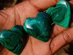 Hand Made Flower Banded Malachite Hearts x 20 From Congo - Toprock Gemstones and Minerals 