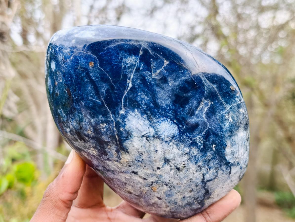 Polished Large Dumortierite Standing Display Piece x 1 From Madagascar