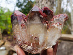 Natural Red Hematoid Quartz Crystals and Clusters x 4 From Karoi, Zimbabwe