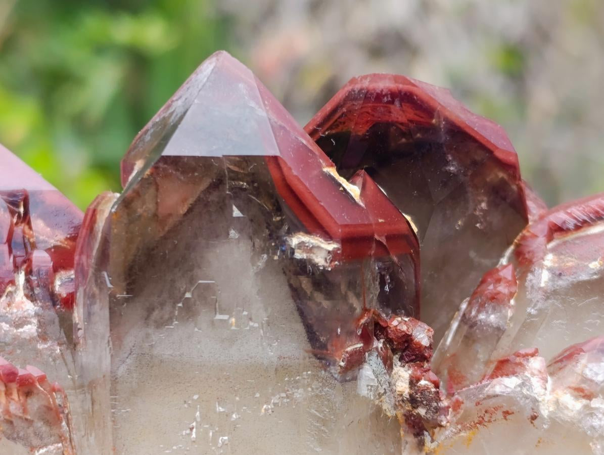 Natural Red Hematoid Quartz Crystals and Clusters x 4 From Karoi, Zimbabwe
