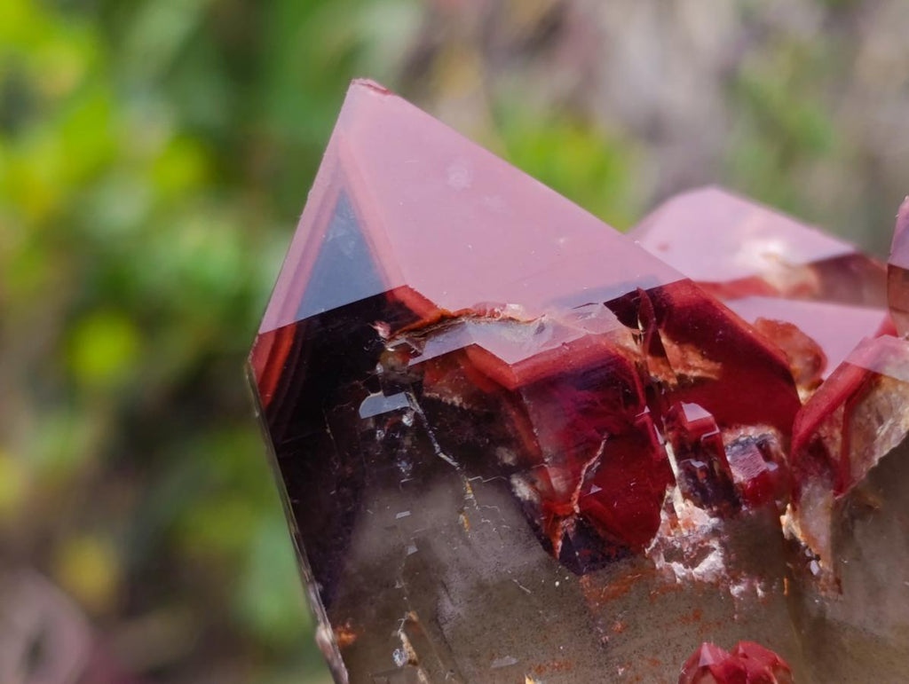 Natural Red Hematoid Quartz Crystals and Clusters x 4 From Karoi, Zimbabwe