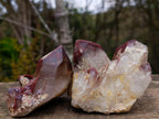 Natural Red Hematoid Quartz Crystals and Clusters x 4 From Karoi, Zimbabwe