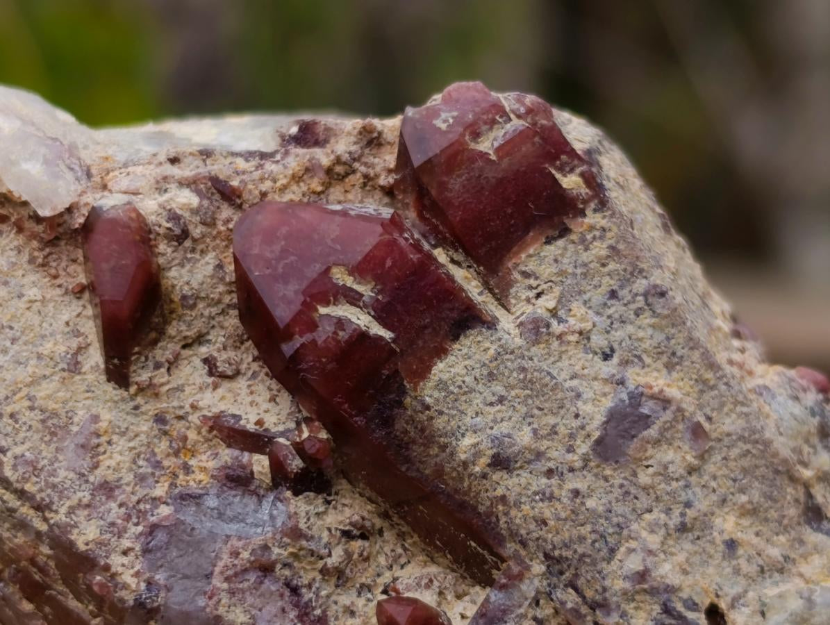 Natural Red Hematoid Quartz Crystals and Clusters x 4 From Karoi, Zimbabwe