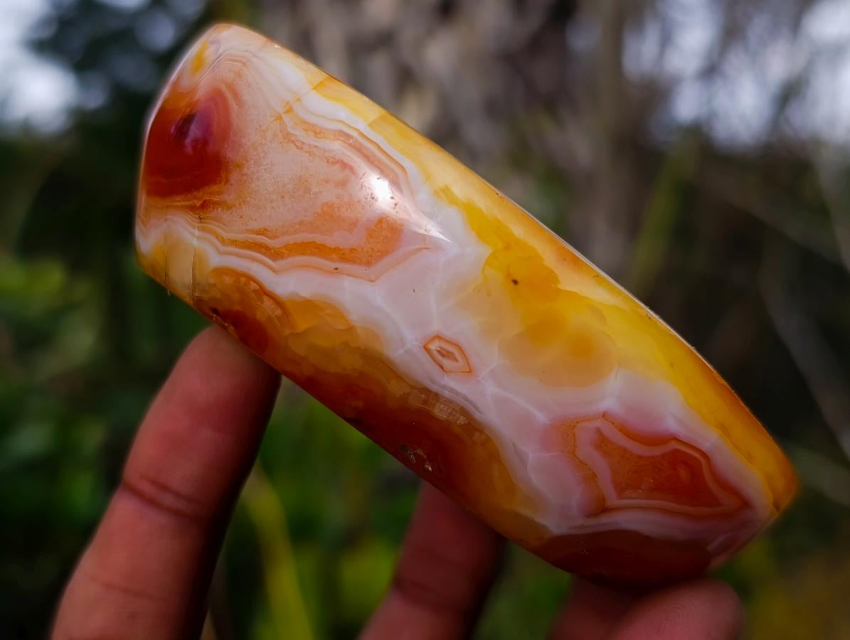 Polished Carnelian Agate Gemstone Bowls x 6 From Madagascar
