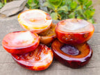 Polished Carnelian Agate Gemstone Bowls x 6 From Madagascar
