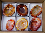 Polished Carnelian Agate Gemstone Bowls x 6 From Madagascar