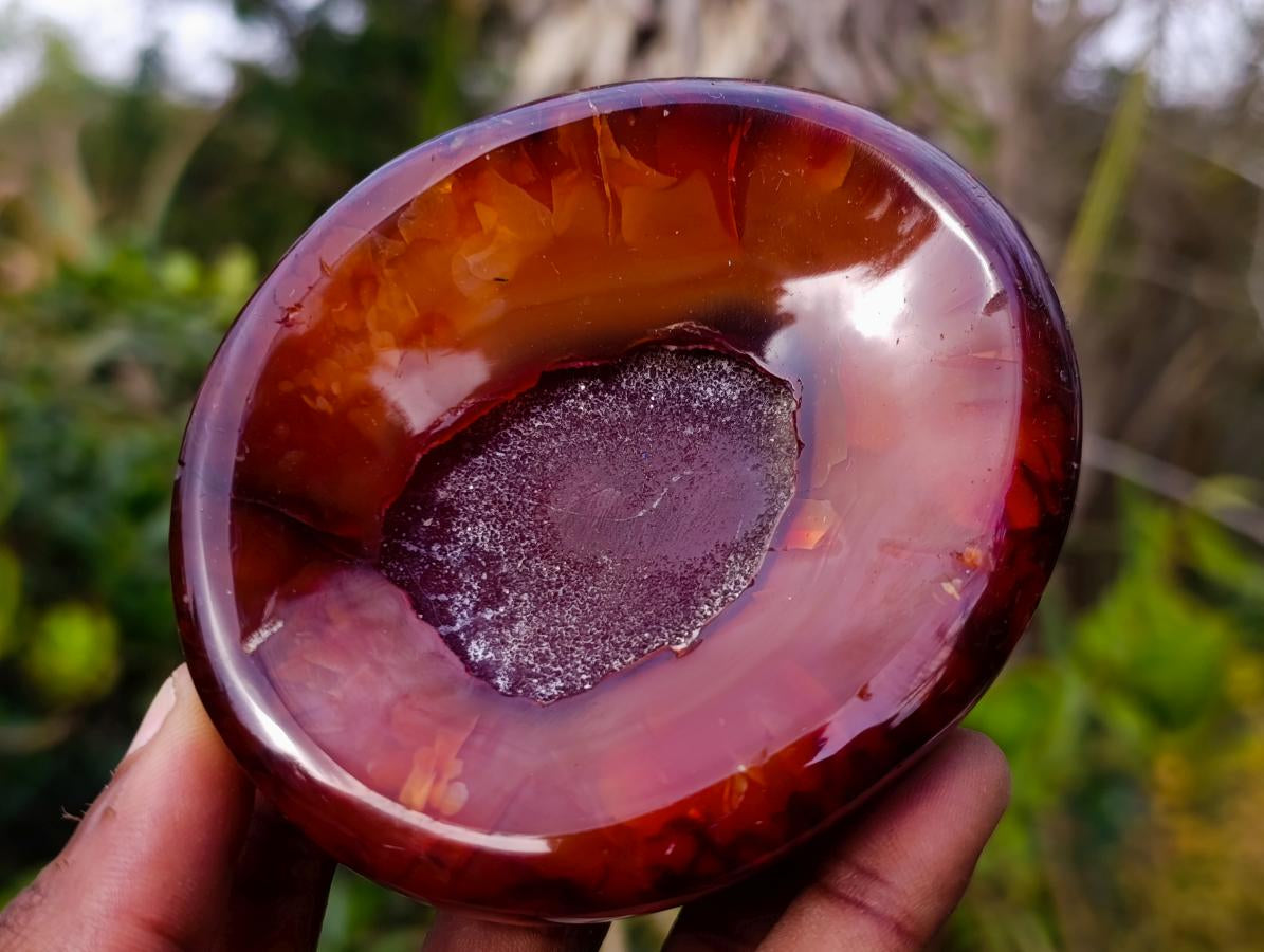 Polished Carnelian Agate Gemstone Bowls x 6 From Madagascar