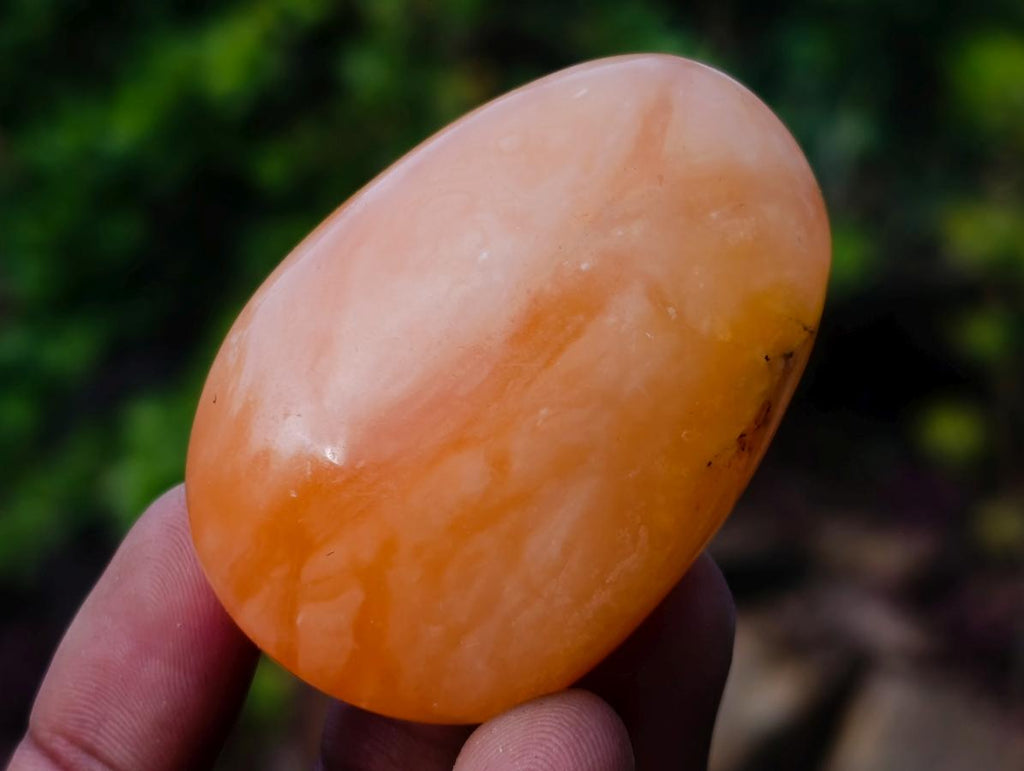 Polished Orange Twist Calcite Galets x 35 From Maevantanana, Madagascar