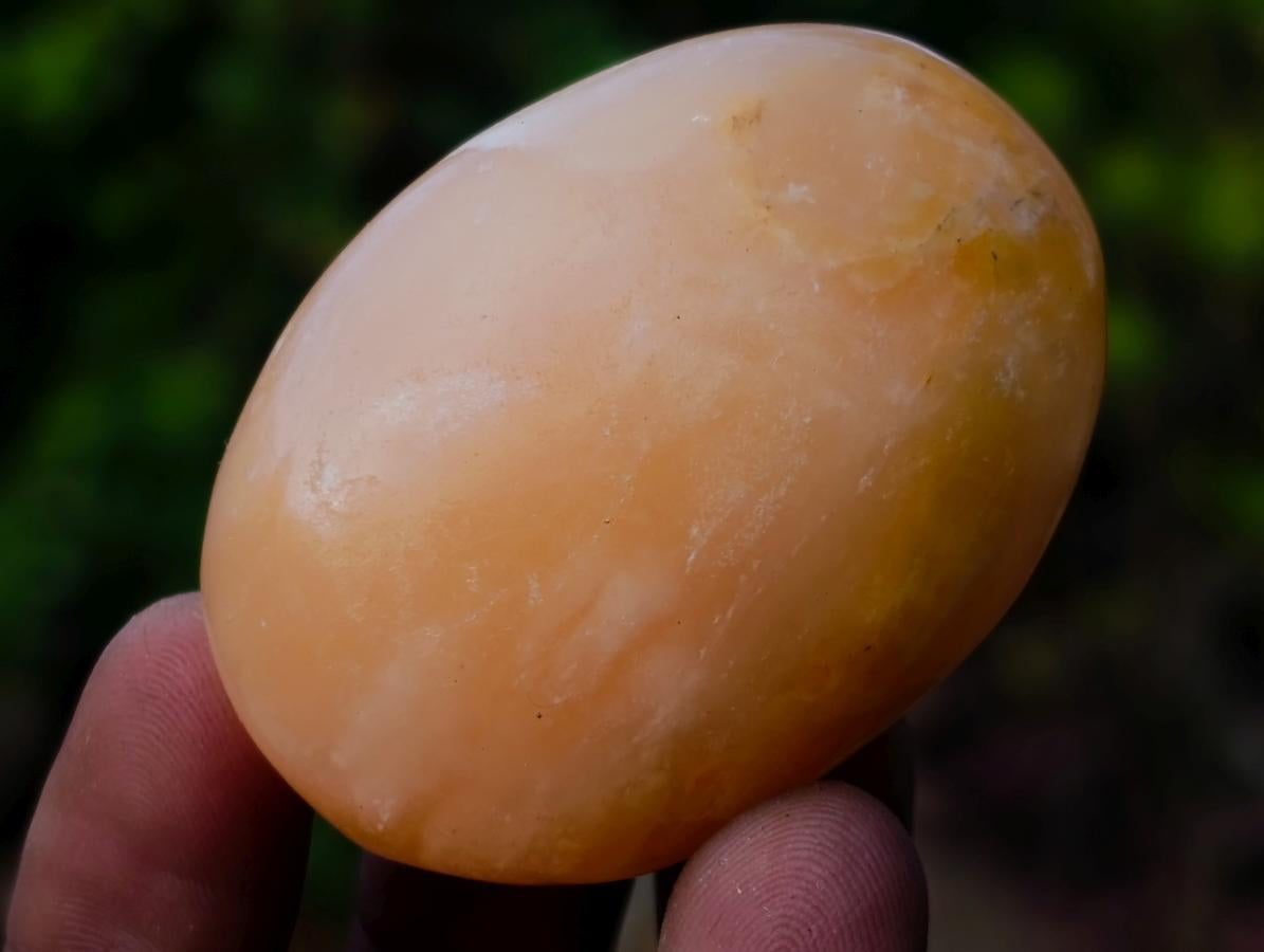 Polished Orange Twist Calcite Galets x 35 From Maevantanana, Madagascar