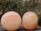 Polished Orange Twist Calcite Galets x 35 From Maevantanana, Madagascar