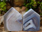Polished Banded Agate Crystal Shaped Slices x 12 From Madagascar