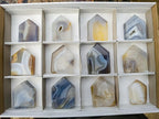Polished Banded Agate Crystal Shaped Slices x 12 From Madagascar