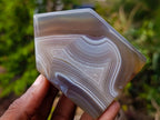 Polished Banded Agate Crystal Shaped Slices x 12 From Madagascar