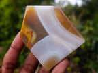 Polished Banded Agate Crystal Shaped Slices x 12 From Madagascar