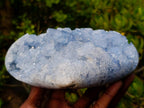 Polished and Natural Large Blue Celestite Heart x 1 From Sakoany, Madagascar