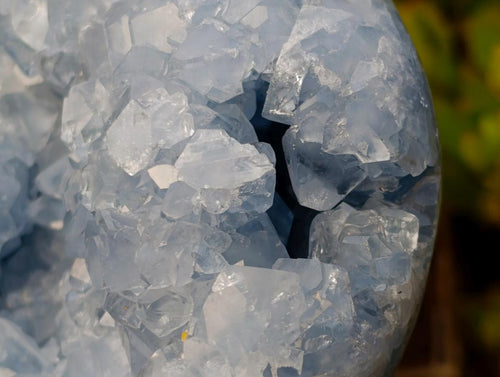Polished and Natural Large Blue Celestite Heart x 1 From Sakoany, Madagascar