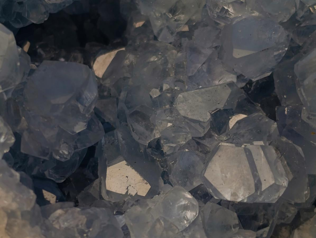Polished and Natural Large Blue Celestite Heart x 1 From Sakoany, Madagascar