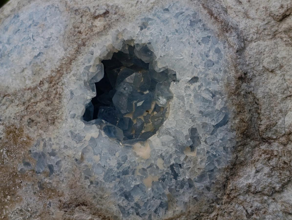 Polished and Natural Large Blue Celestite Heart x 1 From Sakoany, Madagascar
